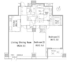 二番町パークフォレスト 1108 間取り図