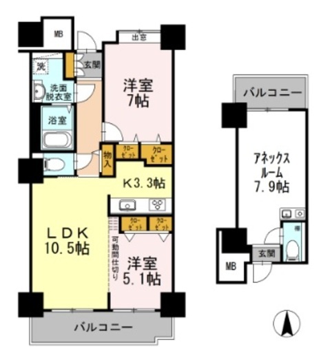 品川シーサイドビュータワー1 2411 間取り図