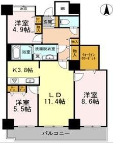 品川シーサイドビュータワー1 2508 間取り図