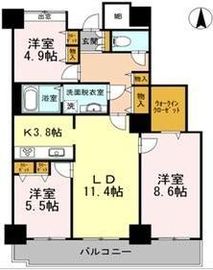 品川シーサイドビュータワー1 2508 間取り図