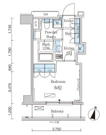パークアクシス自由が丘テラス 203 間取り図