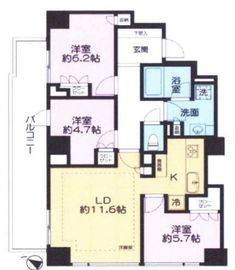 グランスイート広尾 5階 間取り図