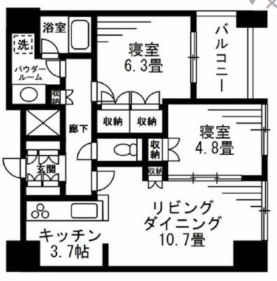 シティタワー麻布十番 5階 間取り図