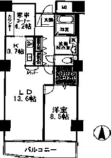 品川シーサイドビュータワー2 206 間取り図