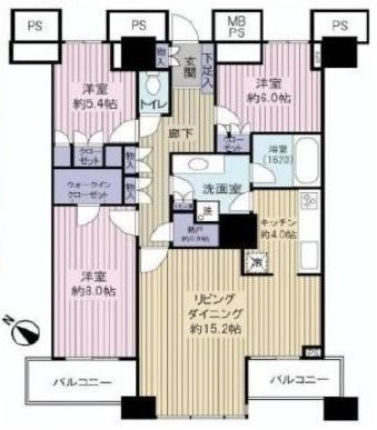 ザ・東京タワーズ シータワー 34階 間取り図