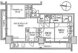 ブリリアイスト東雲キャナルコート 801 間取り図