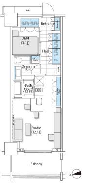 コンフォリア新宿イーストサイドタワー 603 間取り図