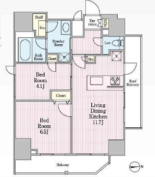 ディームス三田 1401 間取り図