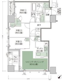 シティハウス月島駅前レジデンスコート 12階 間取り図