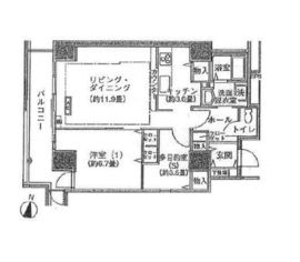 シティコート目黒 2-204 間取り図