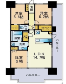 シティテラス品川イースト 6階 間取り図