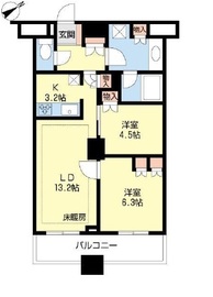 ザ・東京タワーズ シータワー 45階 間取り図