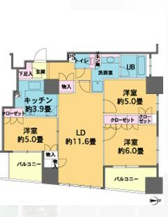 カスタリアタワー品川シーサイド 2204 間取り図