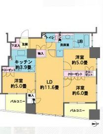 カスタリアタワー品川シーサイド 2204 間取り図