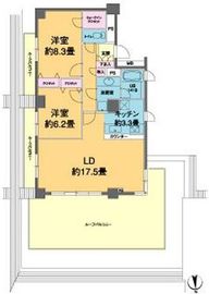 カスタリア高輪 1105 間取り図