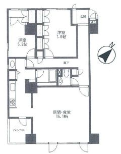ルート麻布十番 5階 間取り図