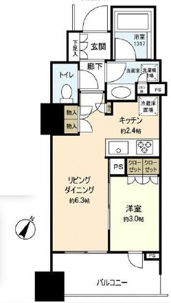 ウェリスタワー千代田岩本町 6階 間取り図