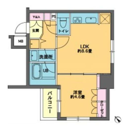 プラウド銀座一丁目 708 間取り図
