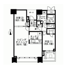 ドゥ・トゥール 28階 間取り図