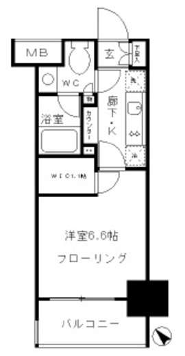 パークリュクス東麻布mono 4階 間取り図