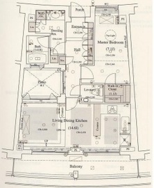 品川Vタワー テラス棟 4階 間取り図