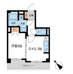 ルクレ初台 101 間取り図