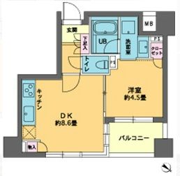 カスタリア人形町2 403 間取り図
