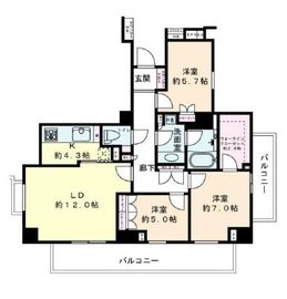 グランドメゾン恵比寿の杜 4階 間取り図