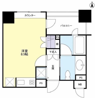 クオリア広尾 3階 間取り図