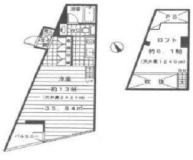 プラウドジェム渋谷神南 2階 間取り図