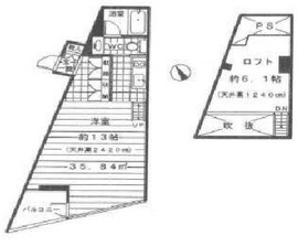 プラウドジェム渋谷神南 2階 間取り図