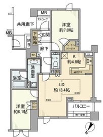 プラウド上原 3階 間取り図