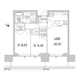 六本木グランドタワーレジデンス 12F1 間取り図