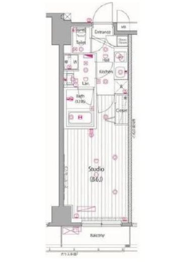 ガーラ・ヒルズ赤坂 6階 間取り図
