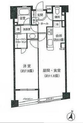 ノールフラット南麻布 504 間取り図