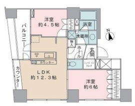 新宿山吹アインスタワー 17階 間取り図