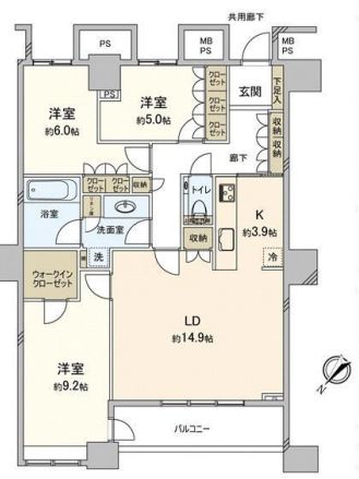 ザ・東京タワーズ シータワー 43階 間取り図