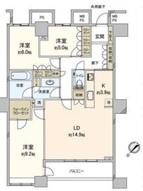 ザ・東京タワーズ シータワー 43階 間取り図