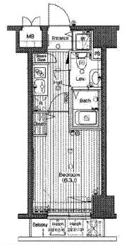 グランド・ガーラ高輪 8階 間取り図