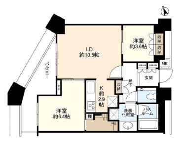 中目黒アトラスタワー 37階 間取り図