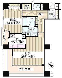 パークホームズ新宿若松町 10階 間取り図