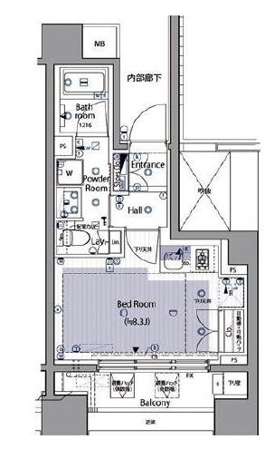 イニシアイオ西麻布 3階 間取り図