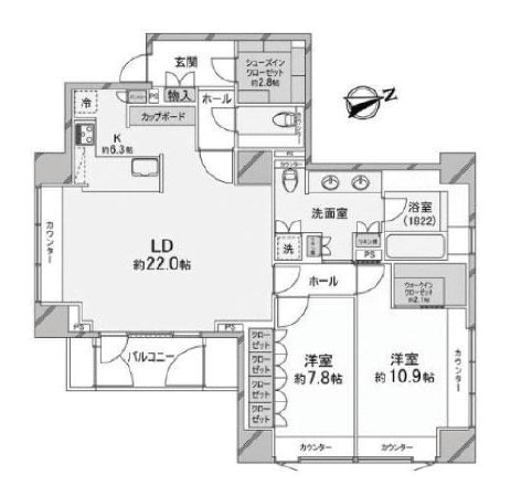 麻布台パークハウス 8階 間取り図