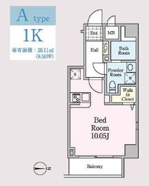 アセントY立川 201 間取り図