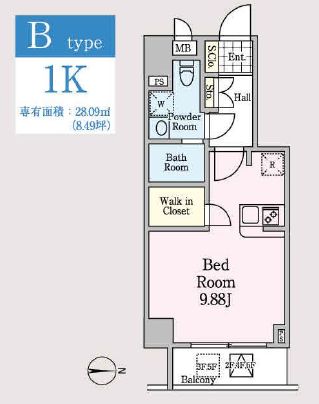 アセントY立川 702 間取り図