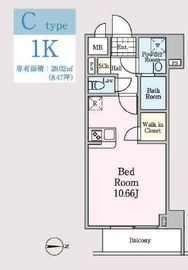 アセントY立川 101 間取り図