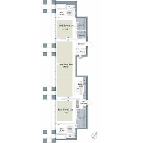 AKASAKA K-TOWER RESIDENCE 3004 間取り図