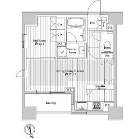 アデニウム東京八丁堀 7階 間取り図