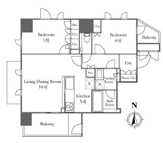 プライムアーバン新宿夏目坂タワーレジデンス 1101 間取り図