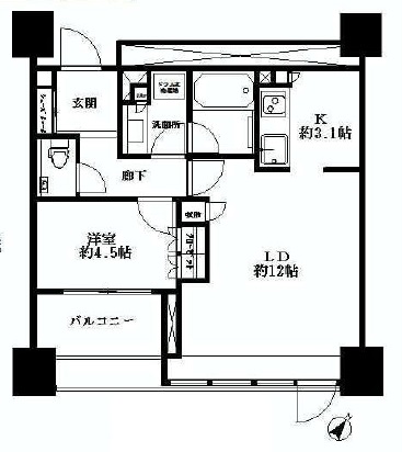 ザ・ヒルトップタワー高輪台 12階 間取り図